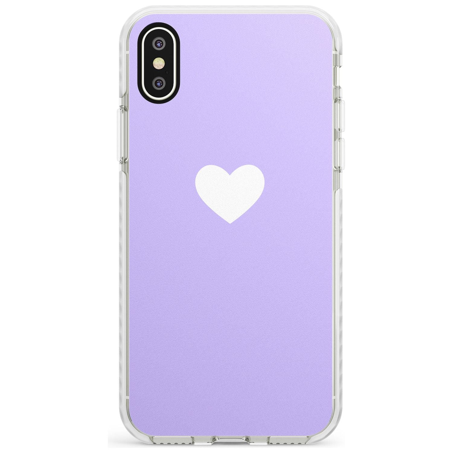 Single Heart White & Pale Purple Impact Phone Case for iPhone X XS Max XR