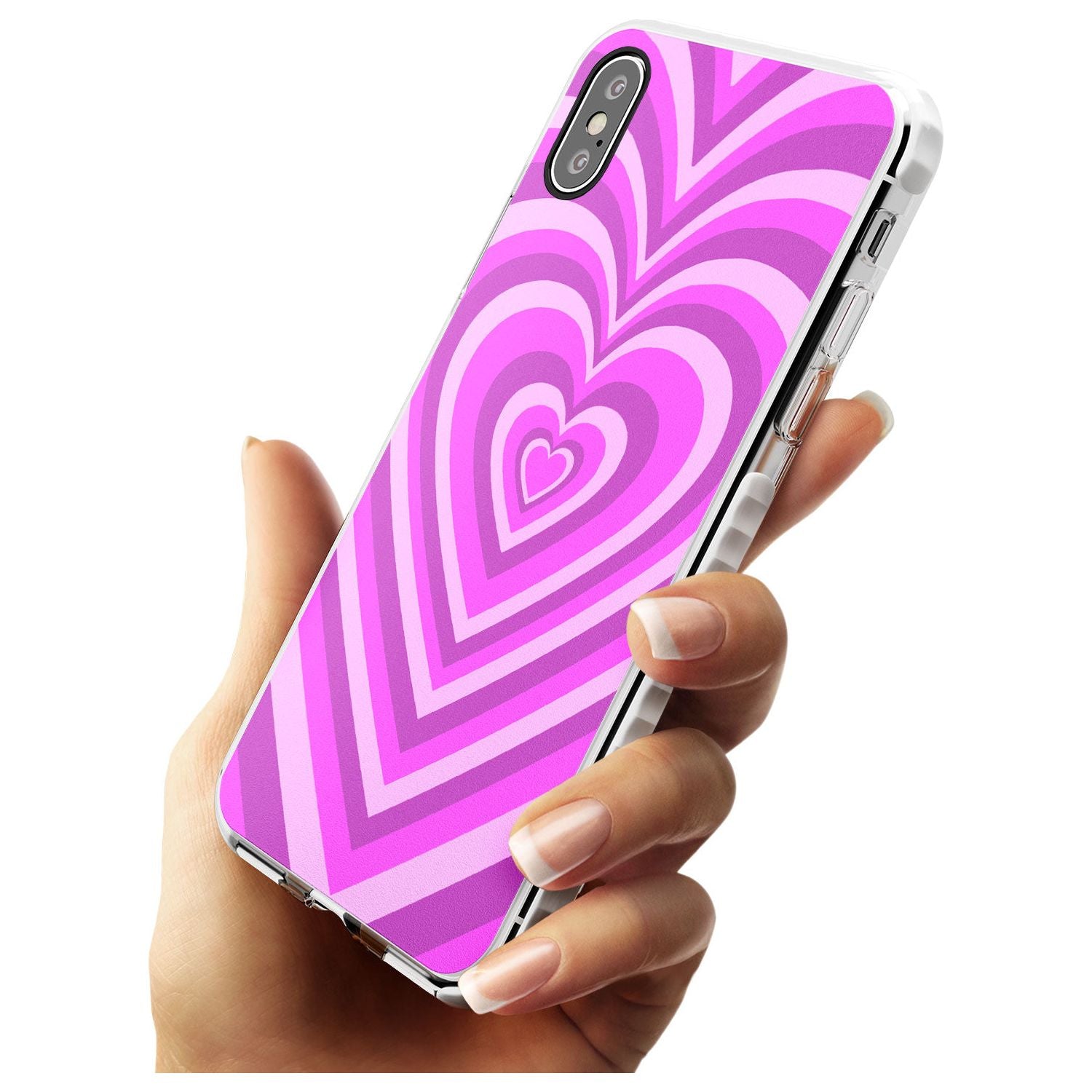 Pink Heart Illusion Impact Phone Case for iPhone X XS Max XR