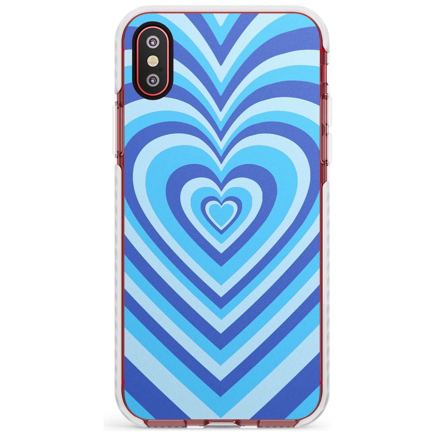 Blue Heart Illusion Impact Phone Case for iPhone X XS Max XR