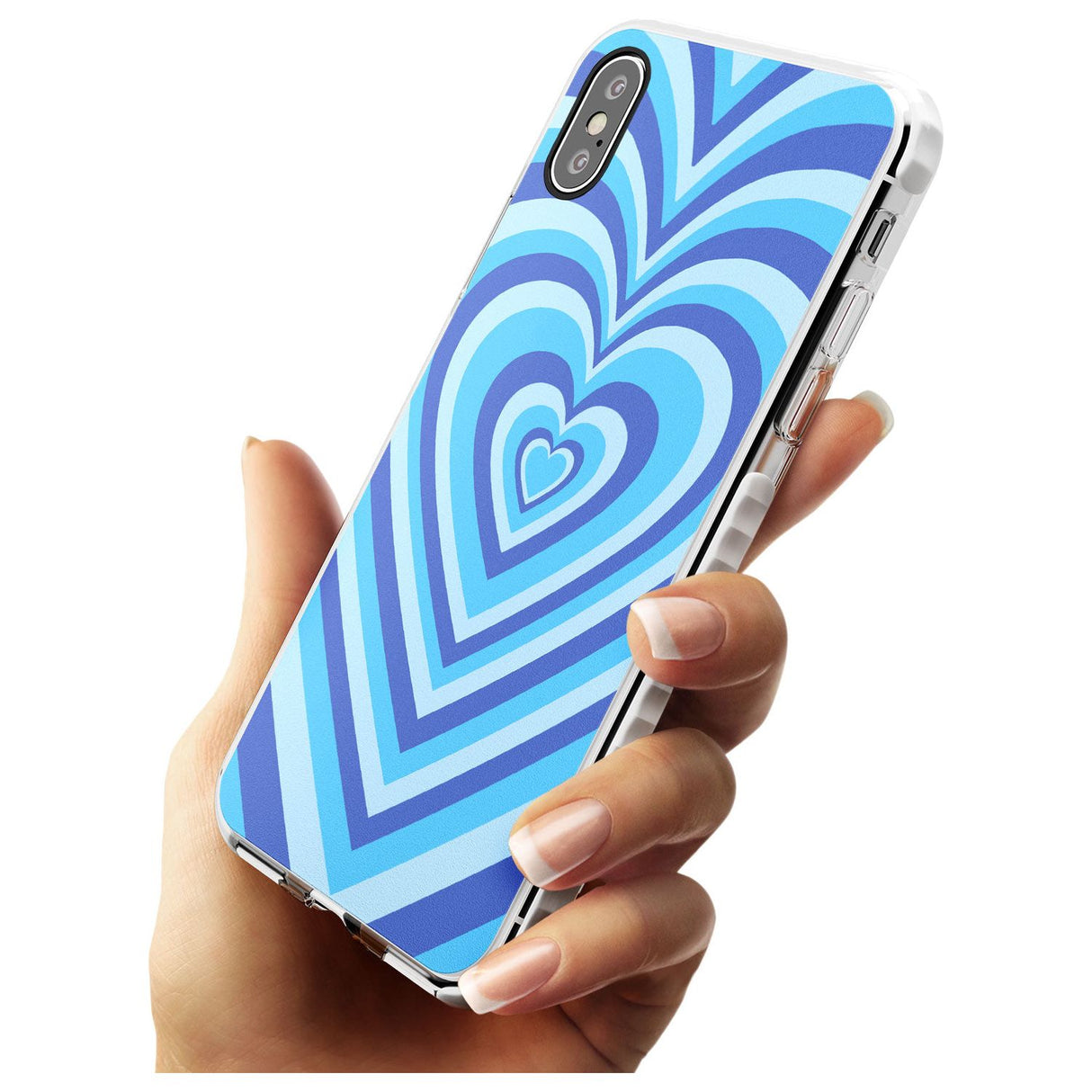 Blue Heart Illusion Impact Phone Case for iPhone X XS Max XR