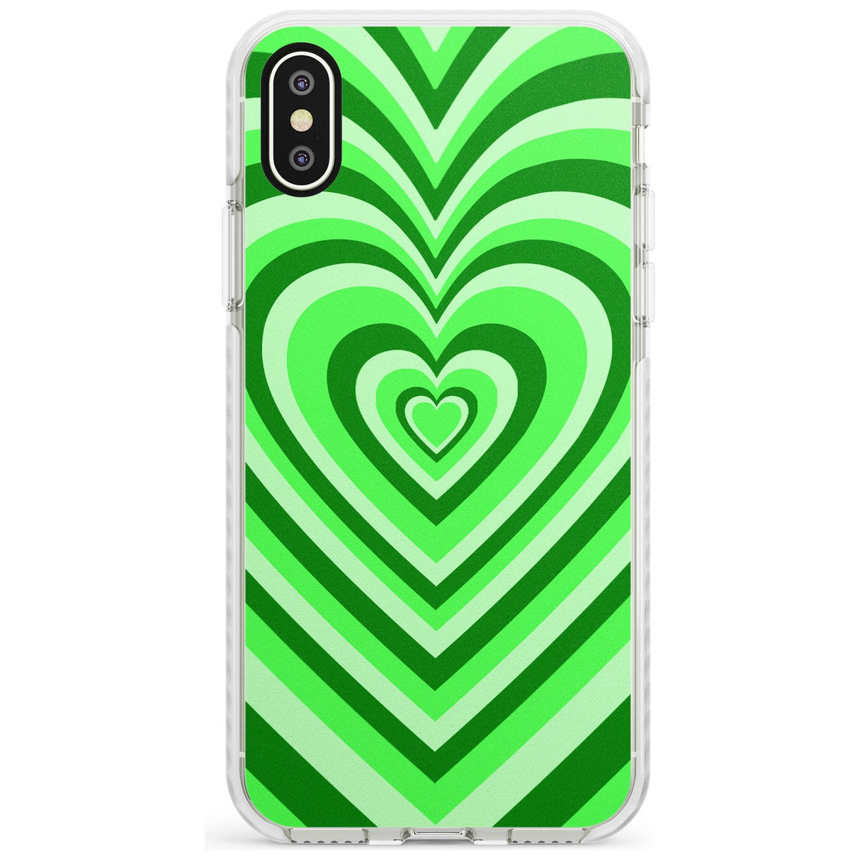 Green Heart Illusion Impact Phone Case for iPhone X XS Max XR