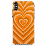 Orange Heart Illusion Impact Phone Case for iPhone X XS Max XR