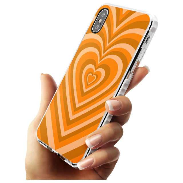 Orange Heart Illusion Impact Phone Case for iPhone X XS Max XR