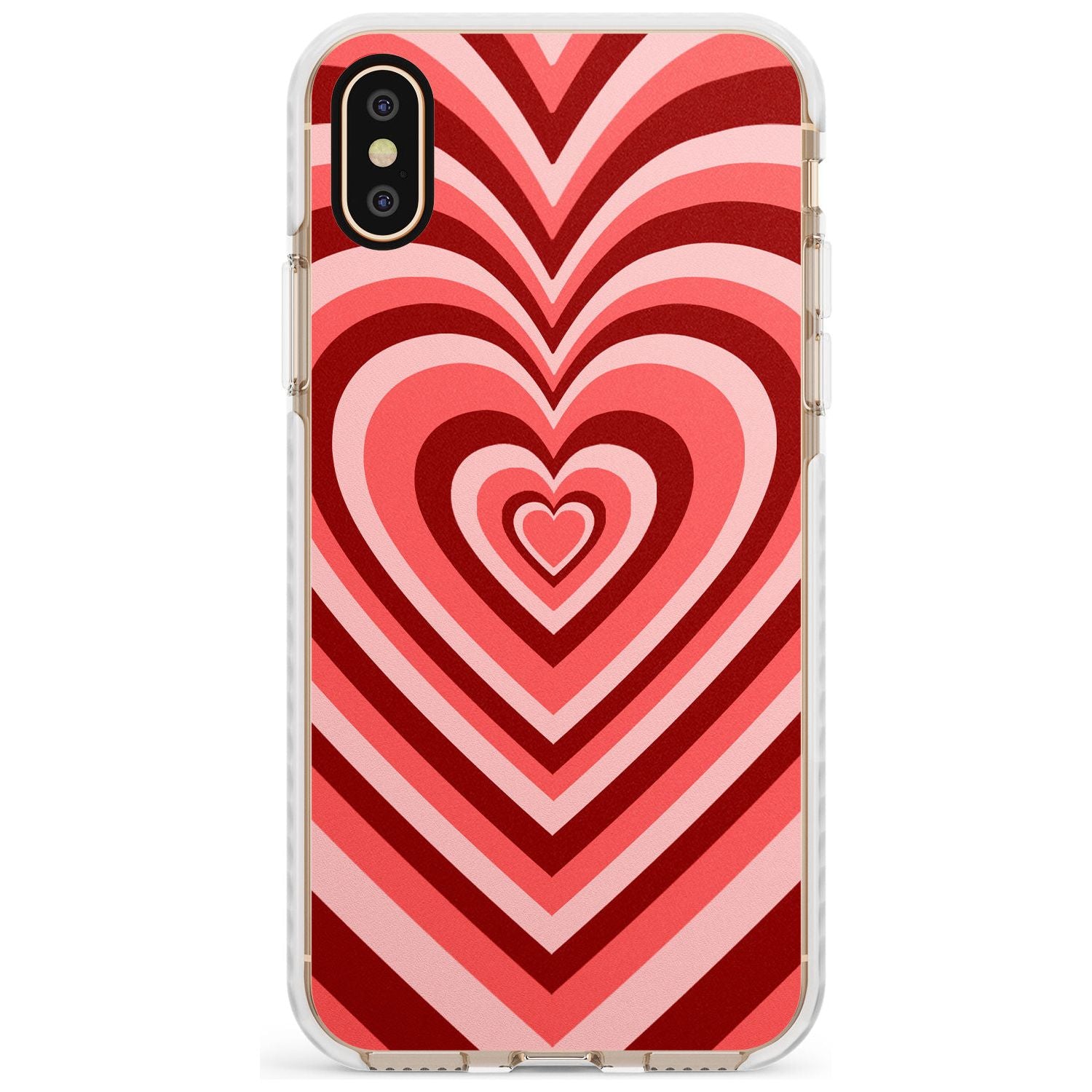 Red Heart Illusion Impact Phone Case for iPhone X XS Max XR