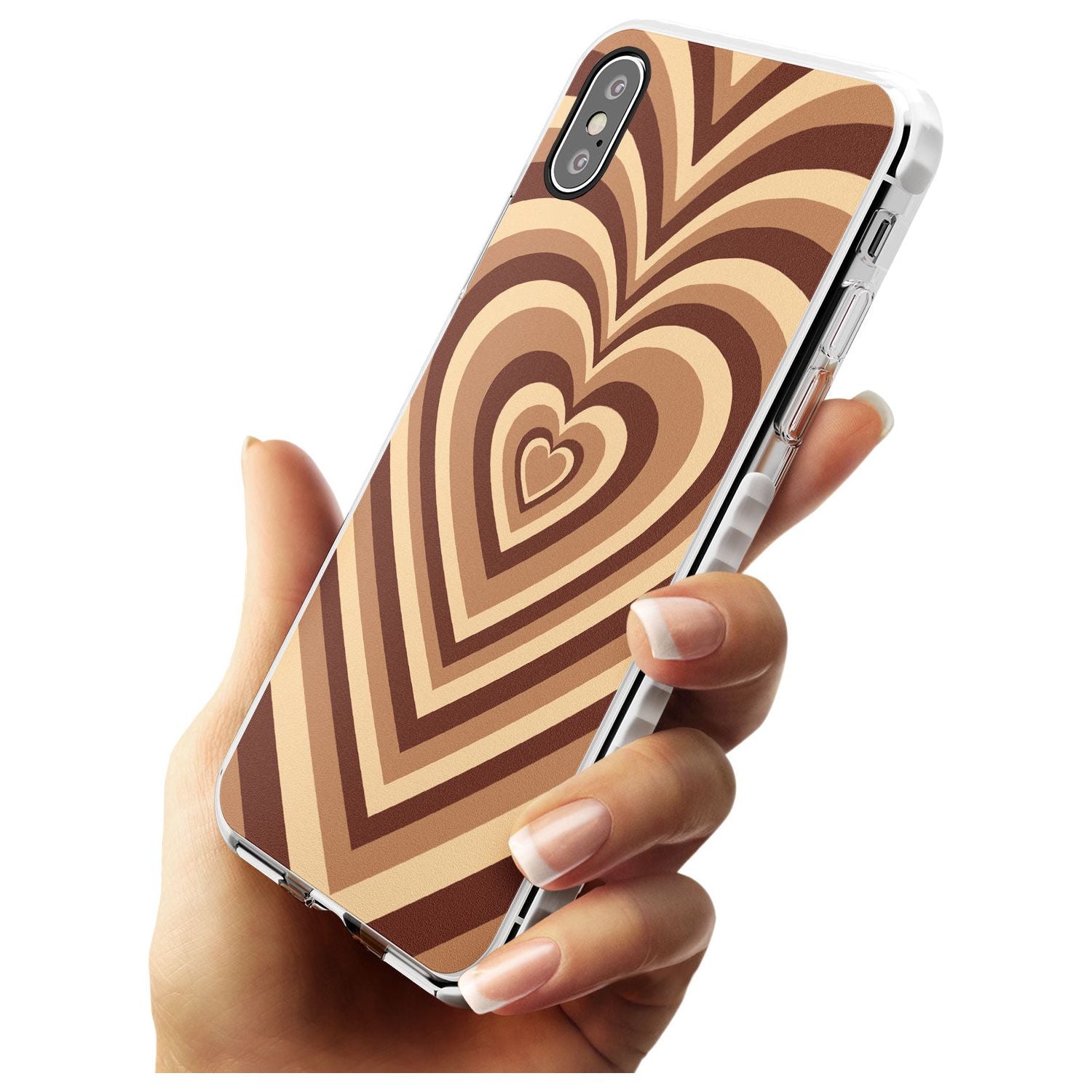 Latte Heart Illusion Impact Phone Case for iPhone X XS Max XR