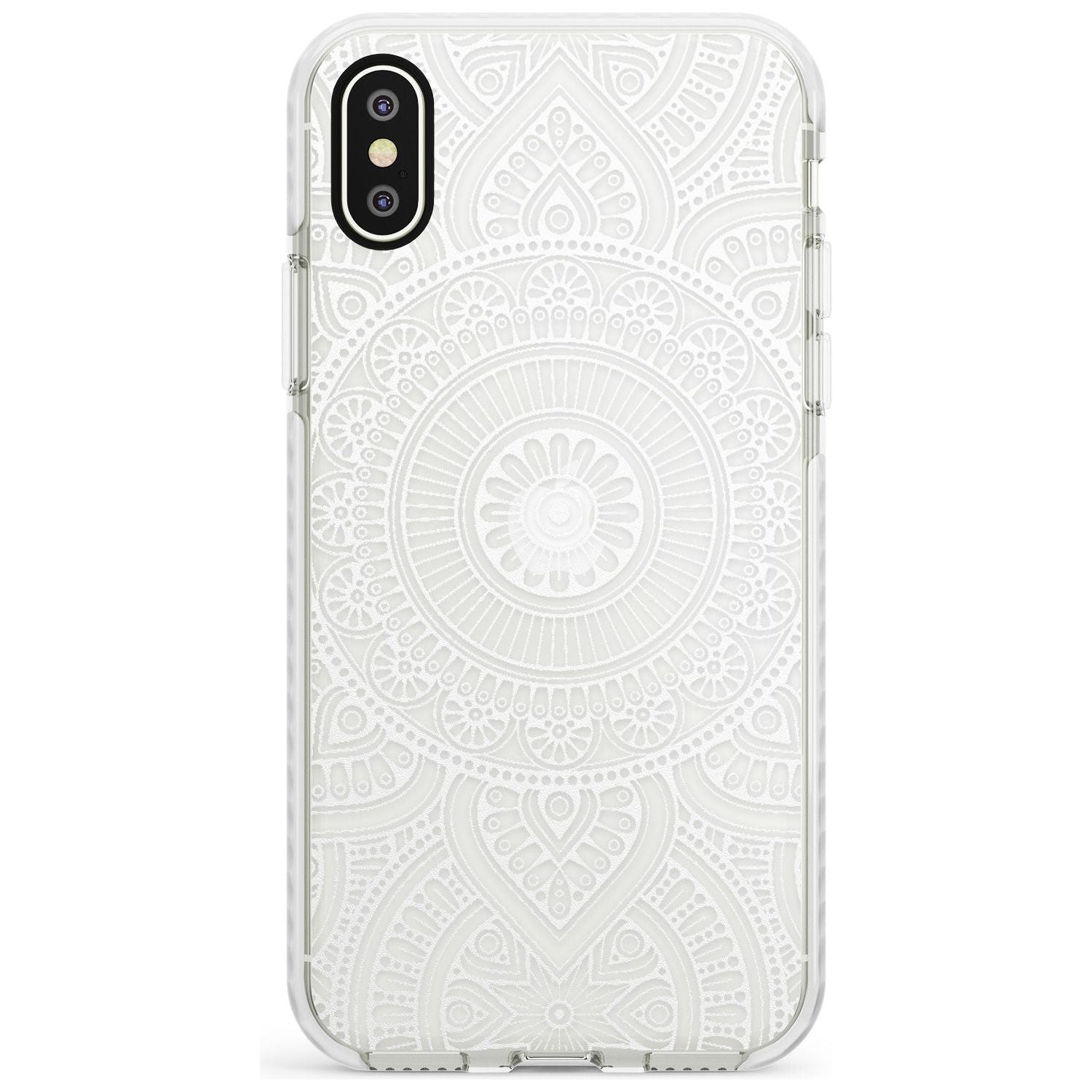 White Henna Flower Wheel Impact Phone Case for iPhone X XS Max XR