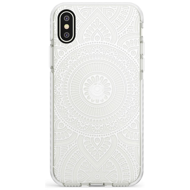 White Henna Flower Wheel Impact Phone Case for iPhone X XS Max XR