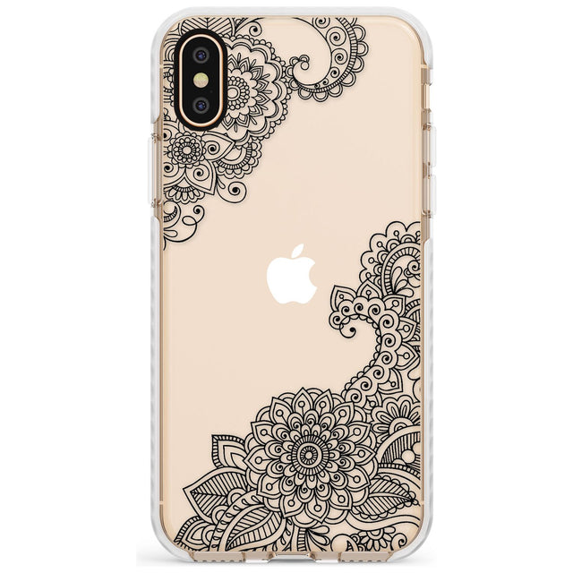 Black Henna Botanicals Impact Phone Case for iPhone X XS Max XR