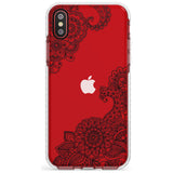 Black Henna Botanicals Impact Phone Case for iPhone X XS Max XR