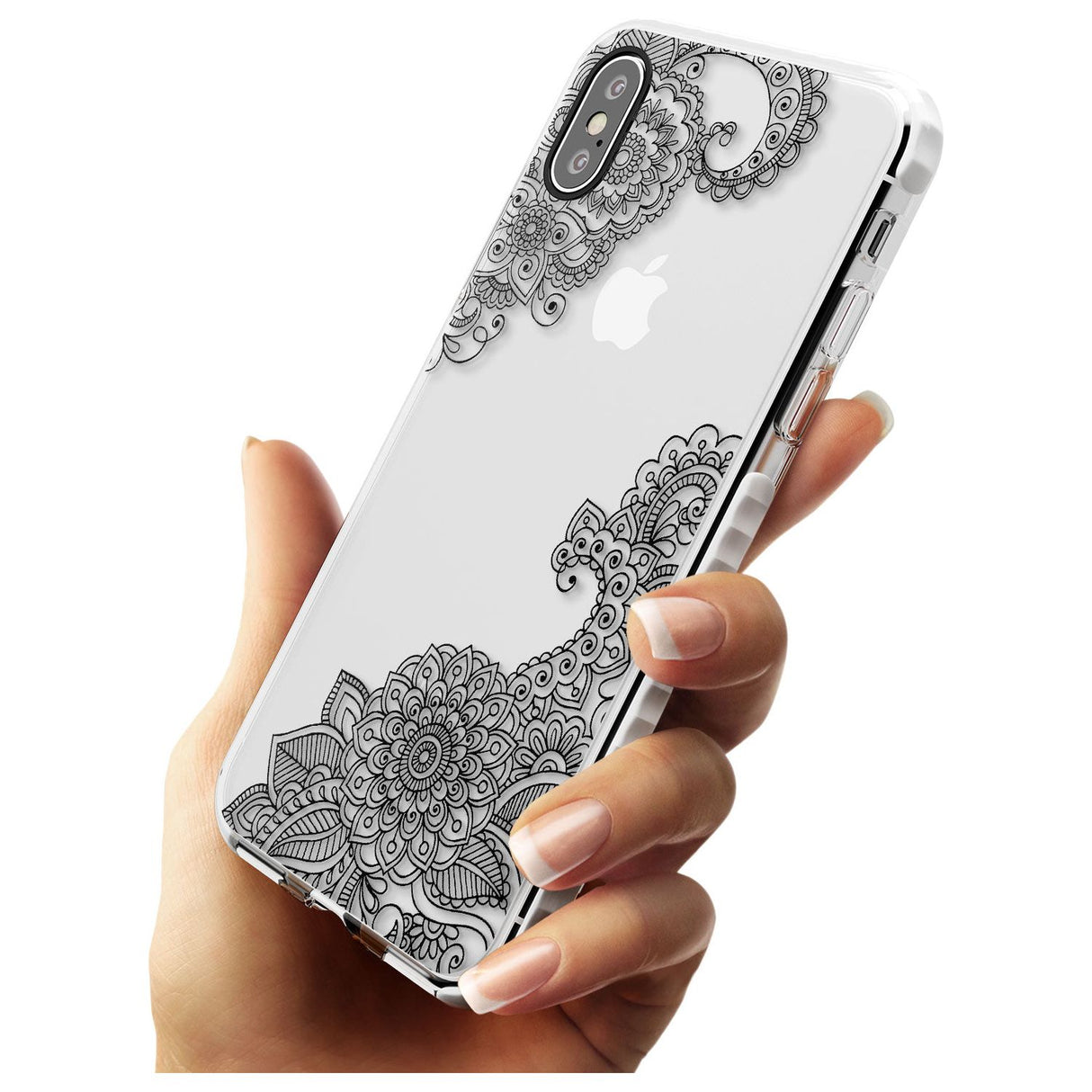 Black Henna Botanicals Impact Phone Case for iPhone X XS Max XR