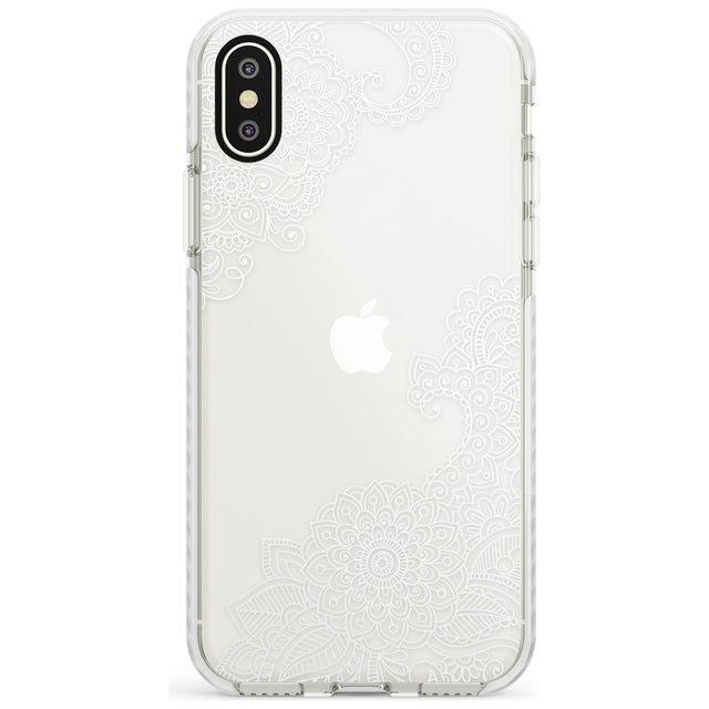 White Henna Botanicals Impact Phone Case for iPhone X XS Max XR