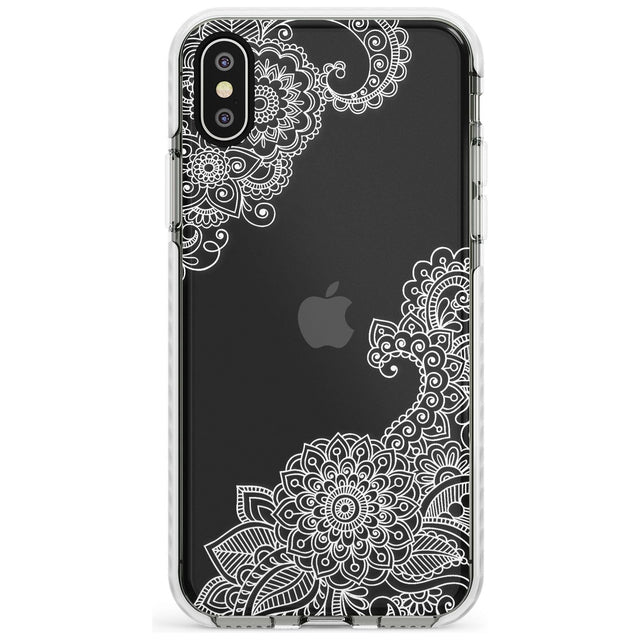 White Henna Botanicals Impact Phone Case for iPhone X XS Max XR