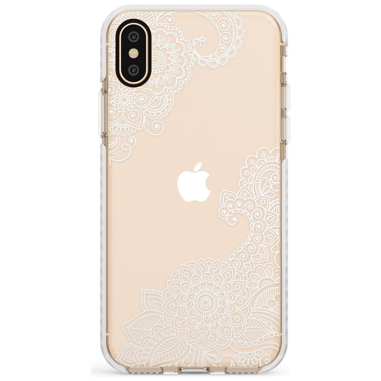 White Henna Botanicals Impact Phone Case for iPhone X XS Max XR