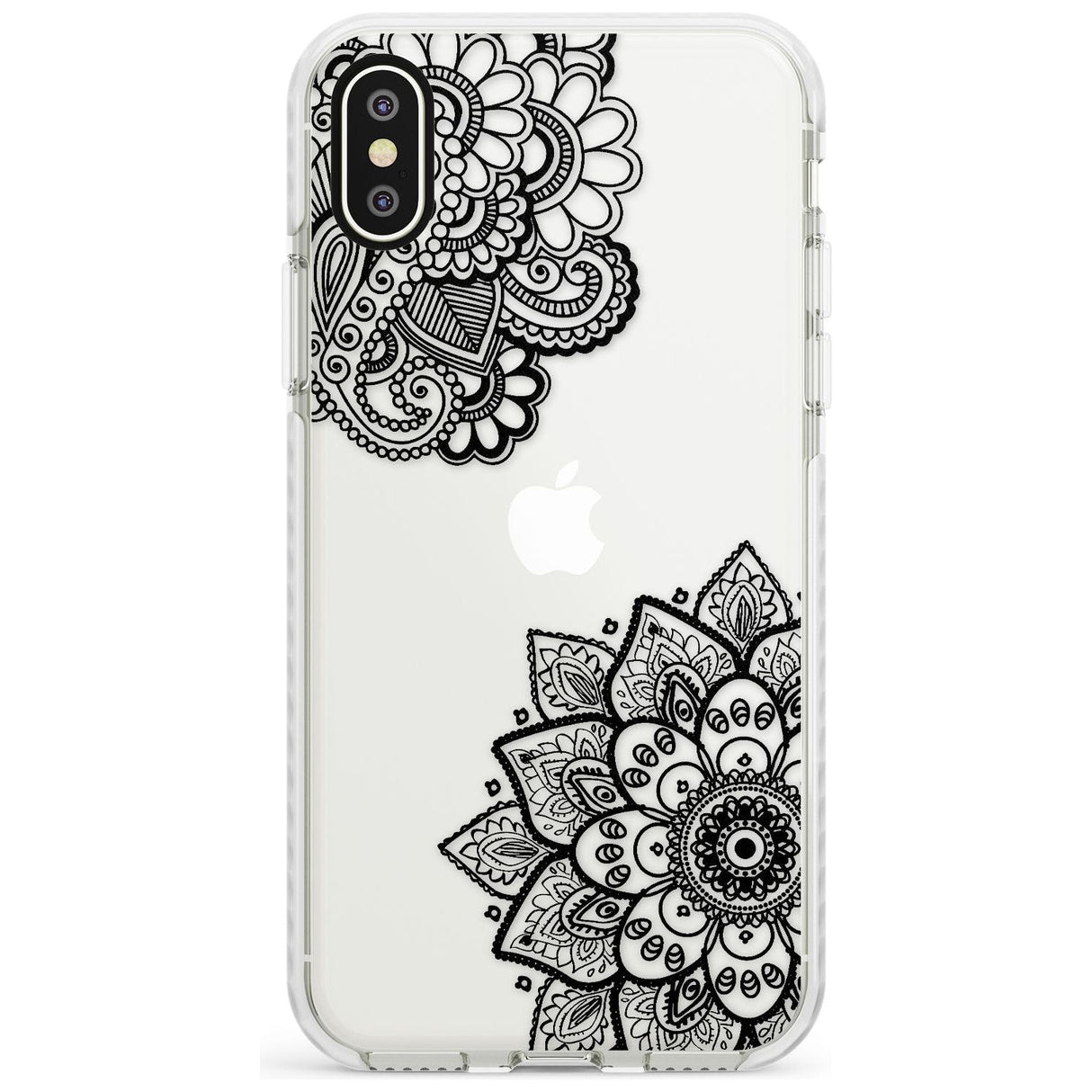 Black Henna Florals Impact Phone Case for iPhone X XS Max XR