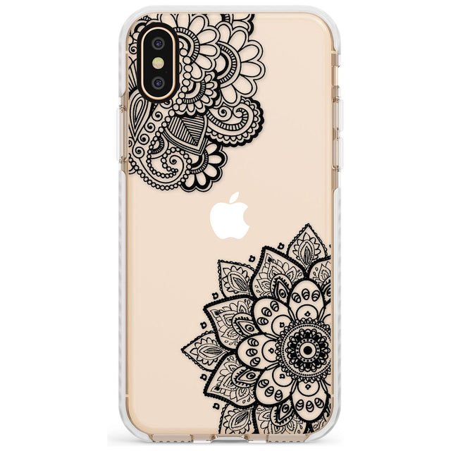Black Henna Florals Impact Phone Case for iPhone X XS Max XR