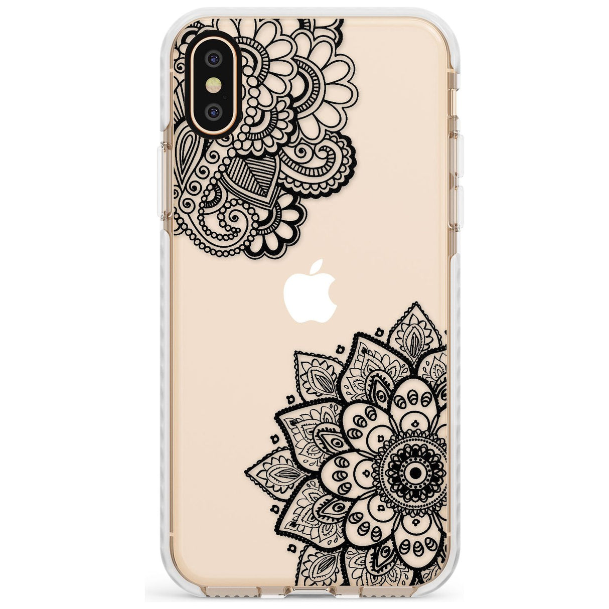 Black Henna Florals Impact Phone Case for iPhone X XS Max XR