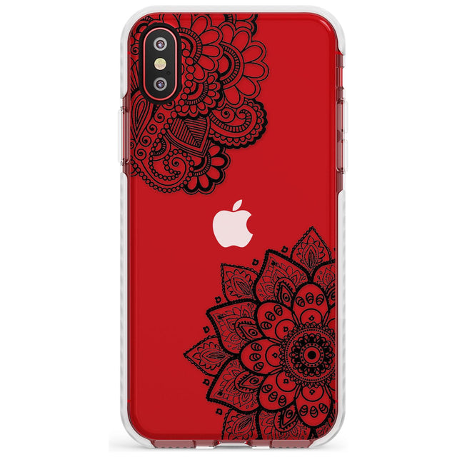 Black Henna Florals Impact Phone Case for iPhone X XS Max XR