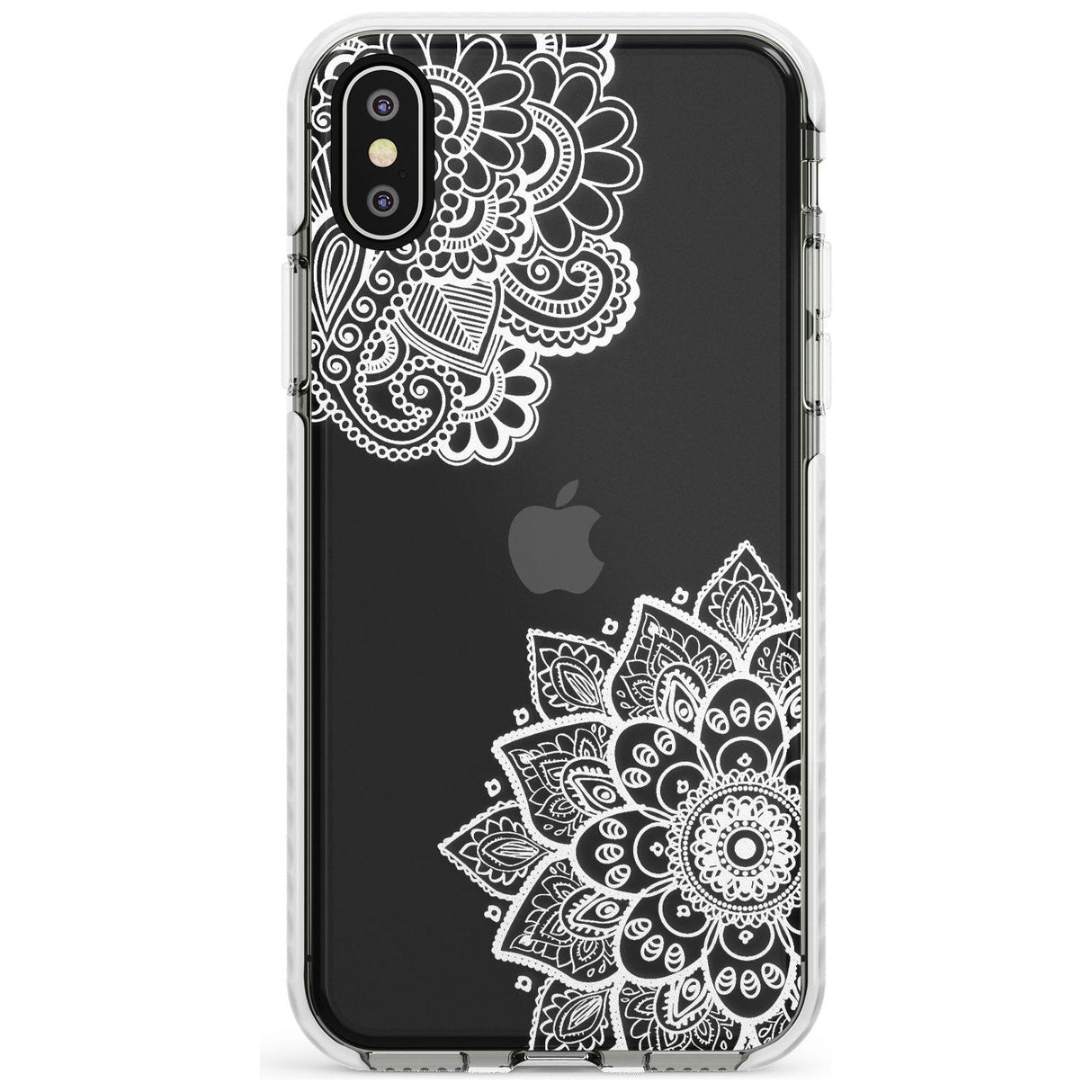 White Henna Florals Impact Phone Case for iPhone X XS Max XR