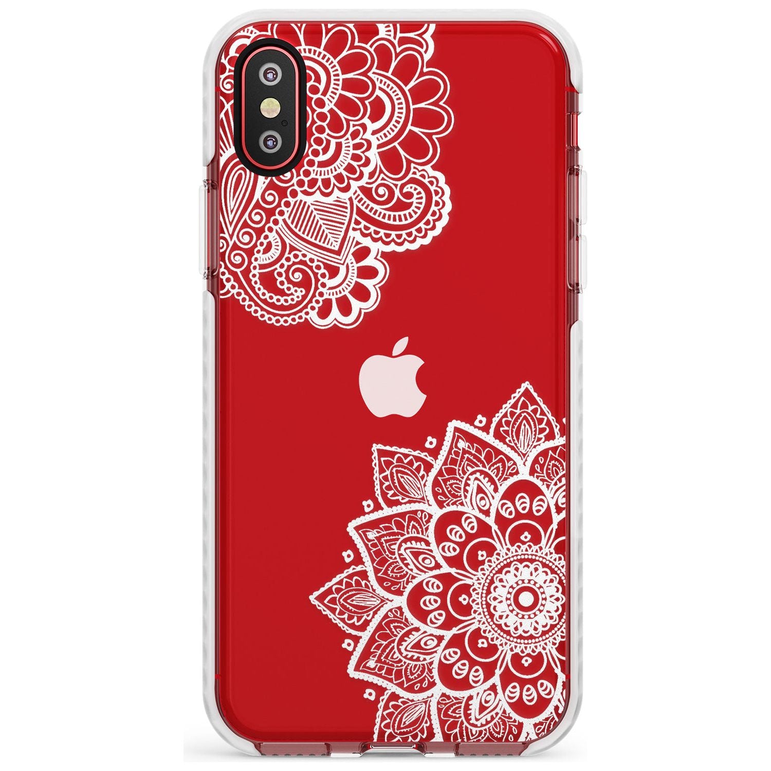White Henna Florals Impact Phone Case for iPhone X XS Max XR