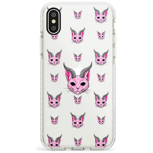 Demon Cat Pattern Impact Phone Case for iPhone X XS Max XR