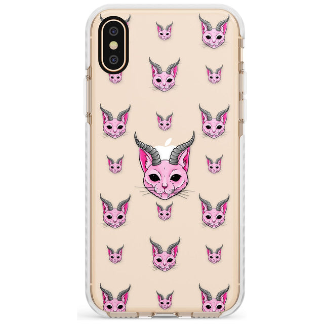 Demon Cat Pattern Impact Phone Case for iPhone X XS Max XR