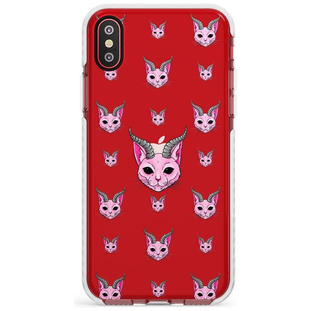 Demon Cat Pattern Impact Phone Case for iPhone X XS Max XR