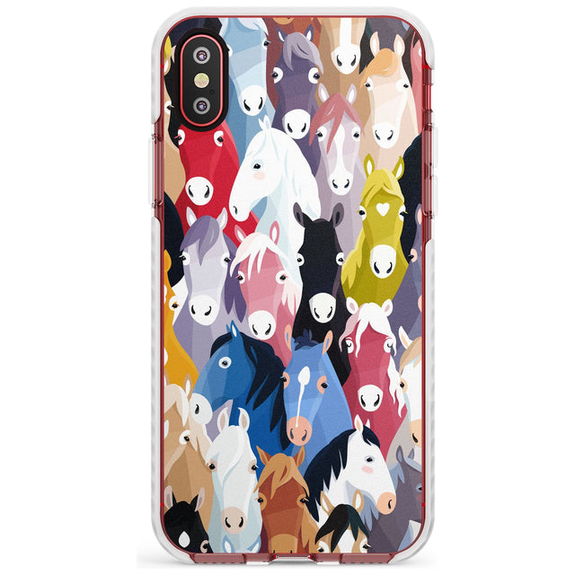Colourful Horse Pattern Impact Phone Case for iPhone X XS Max XR