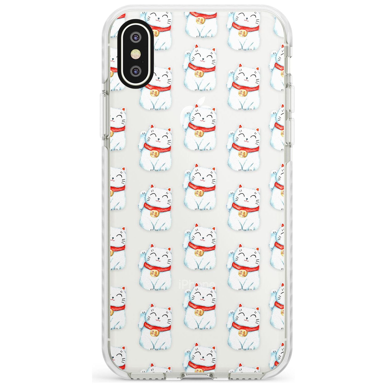 Lucky Cat Maneki-Neko Japanese Pattern Impact Phone Case for iPhone X XS Max XR