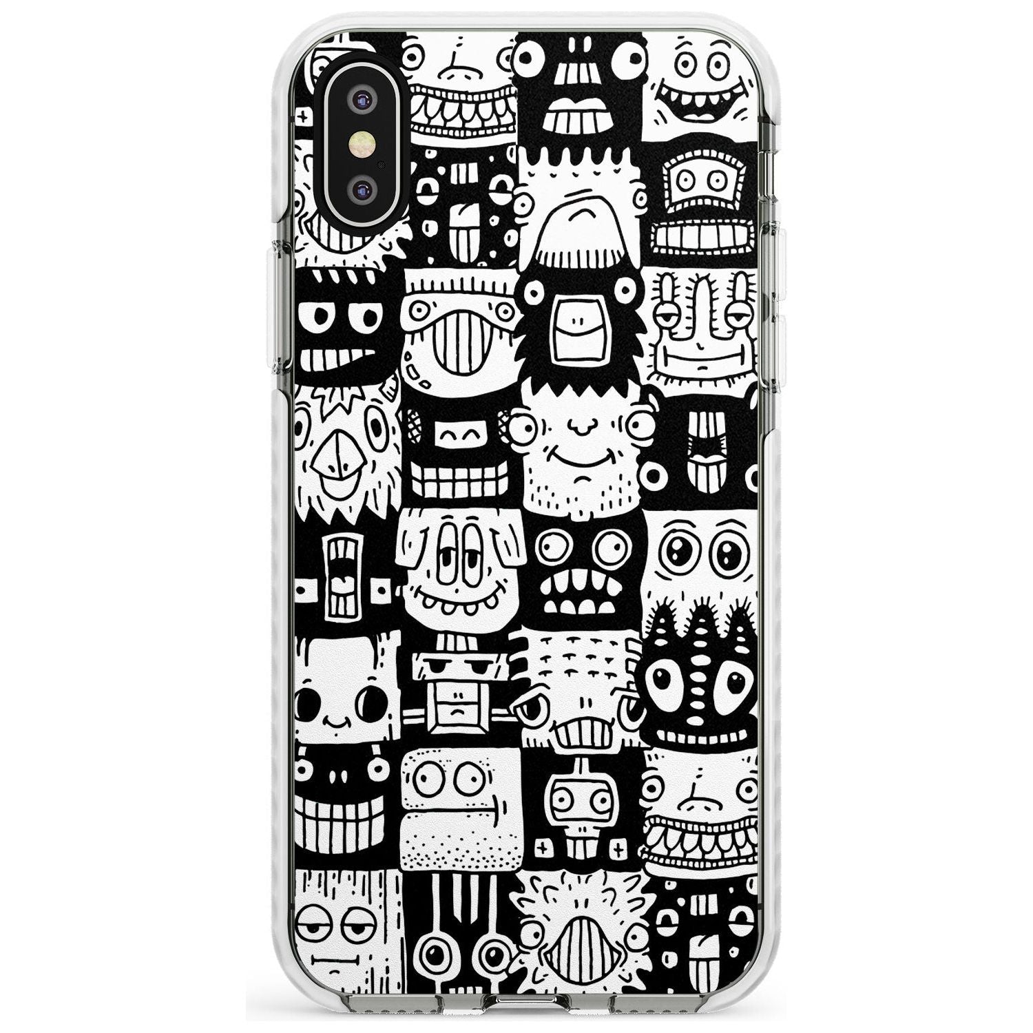 Checkerboard Heads Impact Phone Case for iPhone X XS Max XR