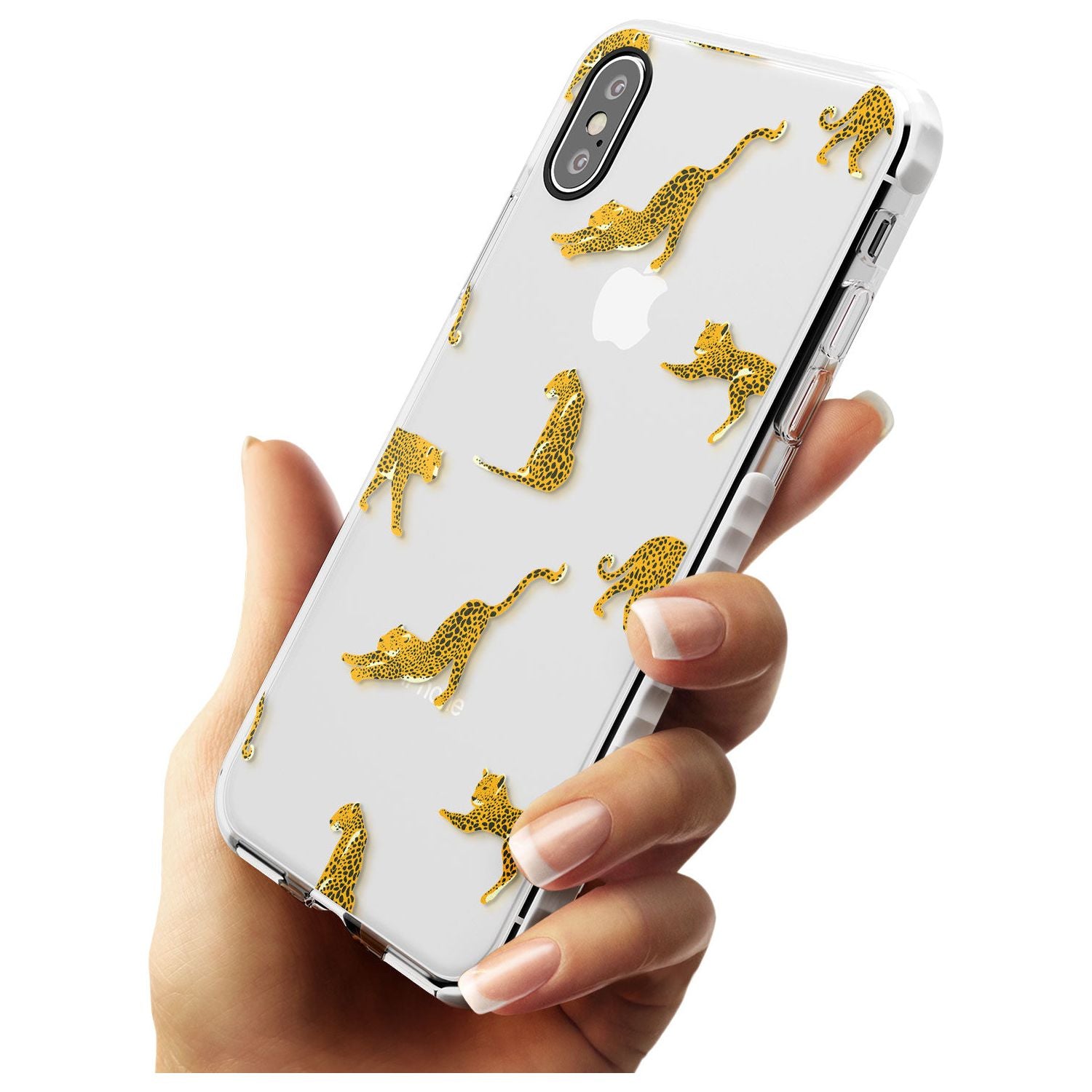 Clear Jaguar Jungle Cat Pattern Impact Phone Case for iPhone X XS Max XR