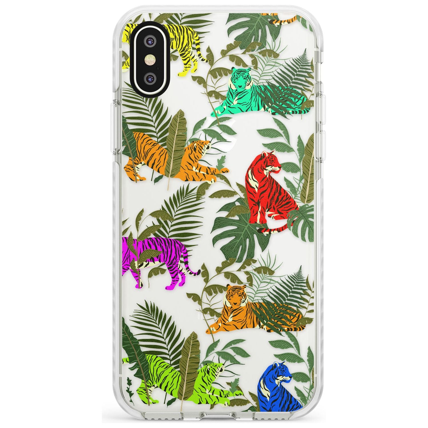 Colourful Tiger Jungle Cat Pattern Impact Phone Case for iPhone X XS Max XR