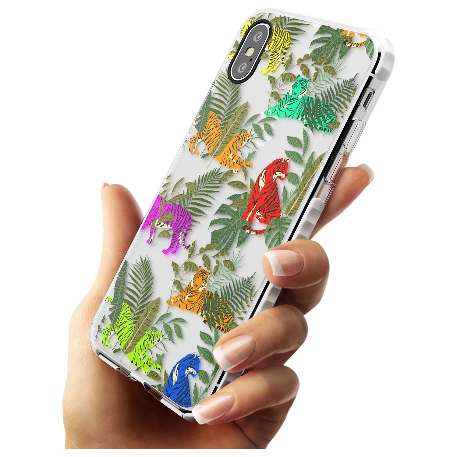 Colourful Tiger Jungle Cat Pattern Impact Phone Case for iPhone X XS Max XR