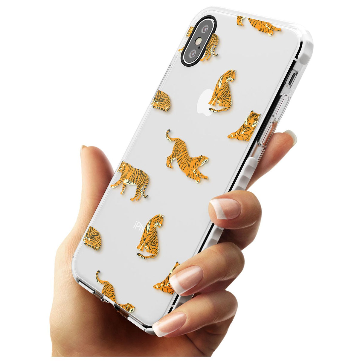 Clear Tiger Jungle Cat Pattern Impact Phone Case for iPhone X XS Max XR