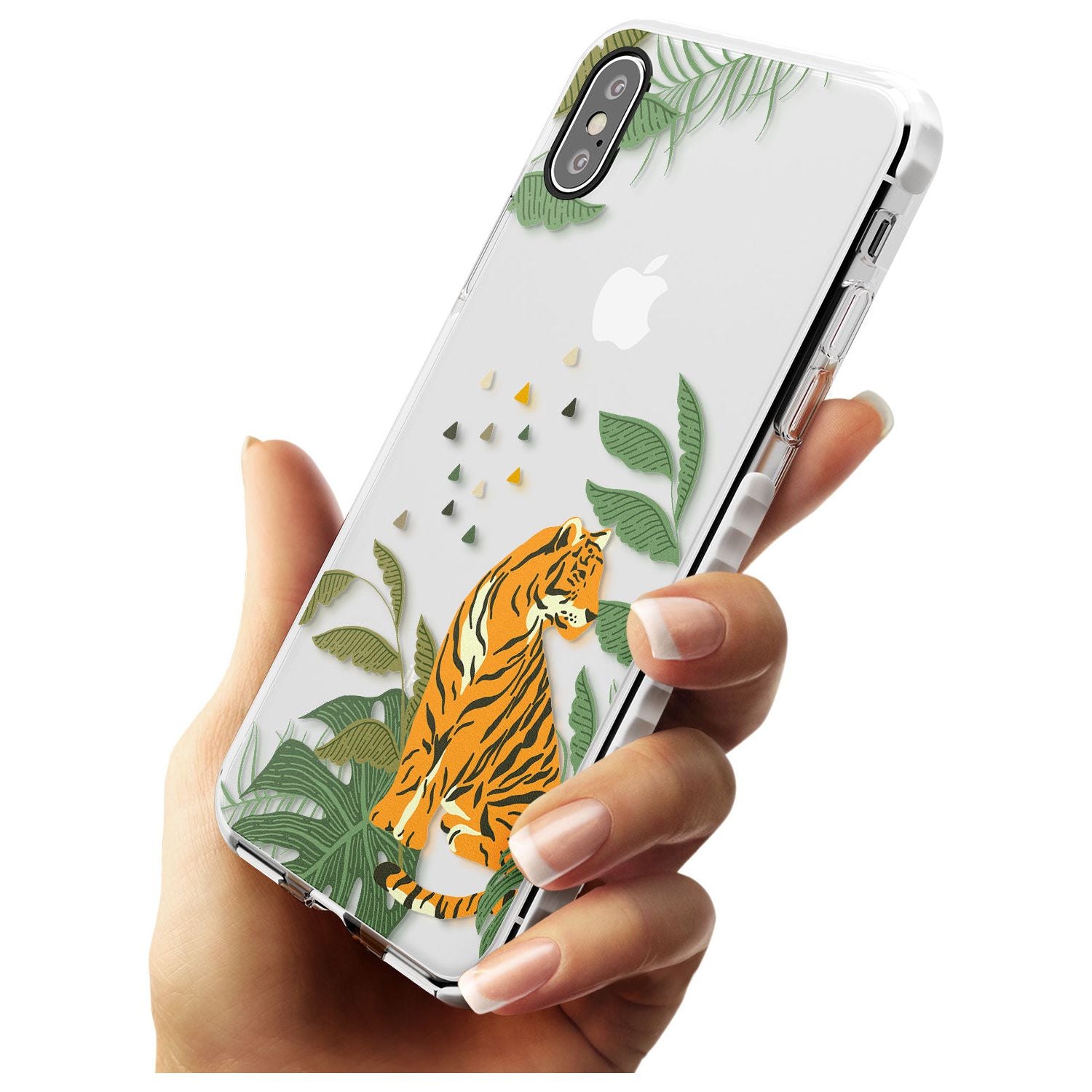 Large Tiger Clear Jungle Cat Pattern Impact Phone Case for iPhone X XS Max XR