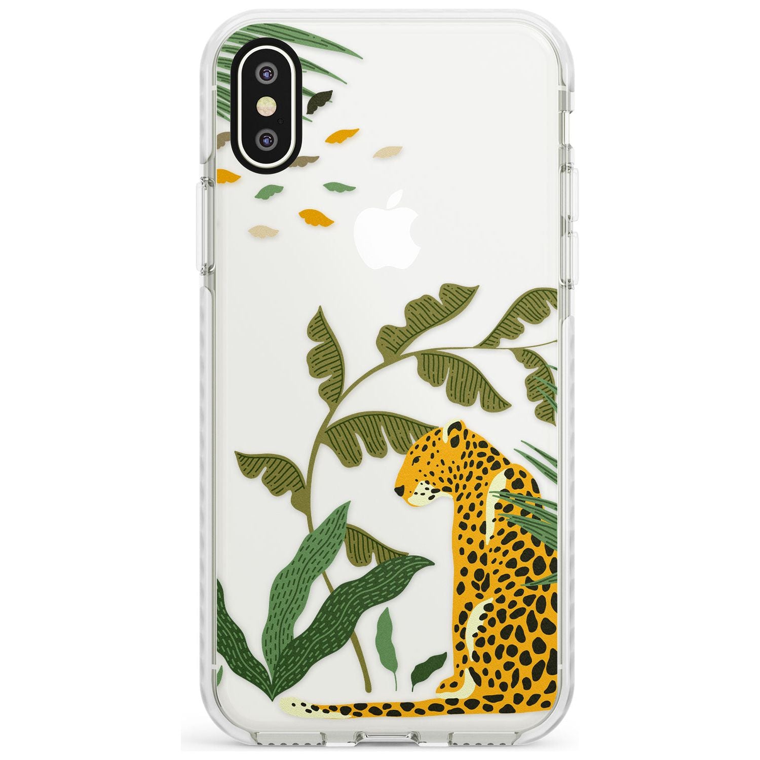 Large Jaguar Clear Jungle Cat Pattern Impact Phone Case for iPhone X XS Max XR