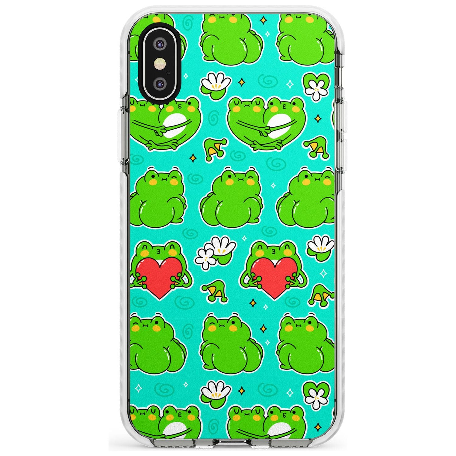 Frog Booty Kawaii Pattern Impact Phone Case for iPhone X XS Max XR