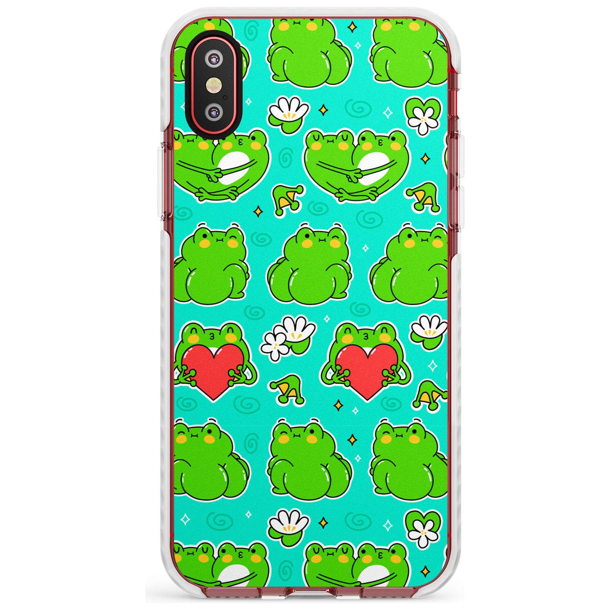 Frog Booty Kawaii Pattern Impact Phone Case for iPhone X XS Max XR