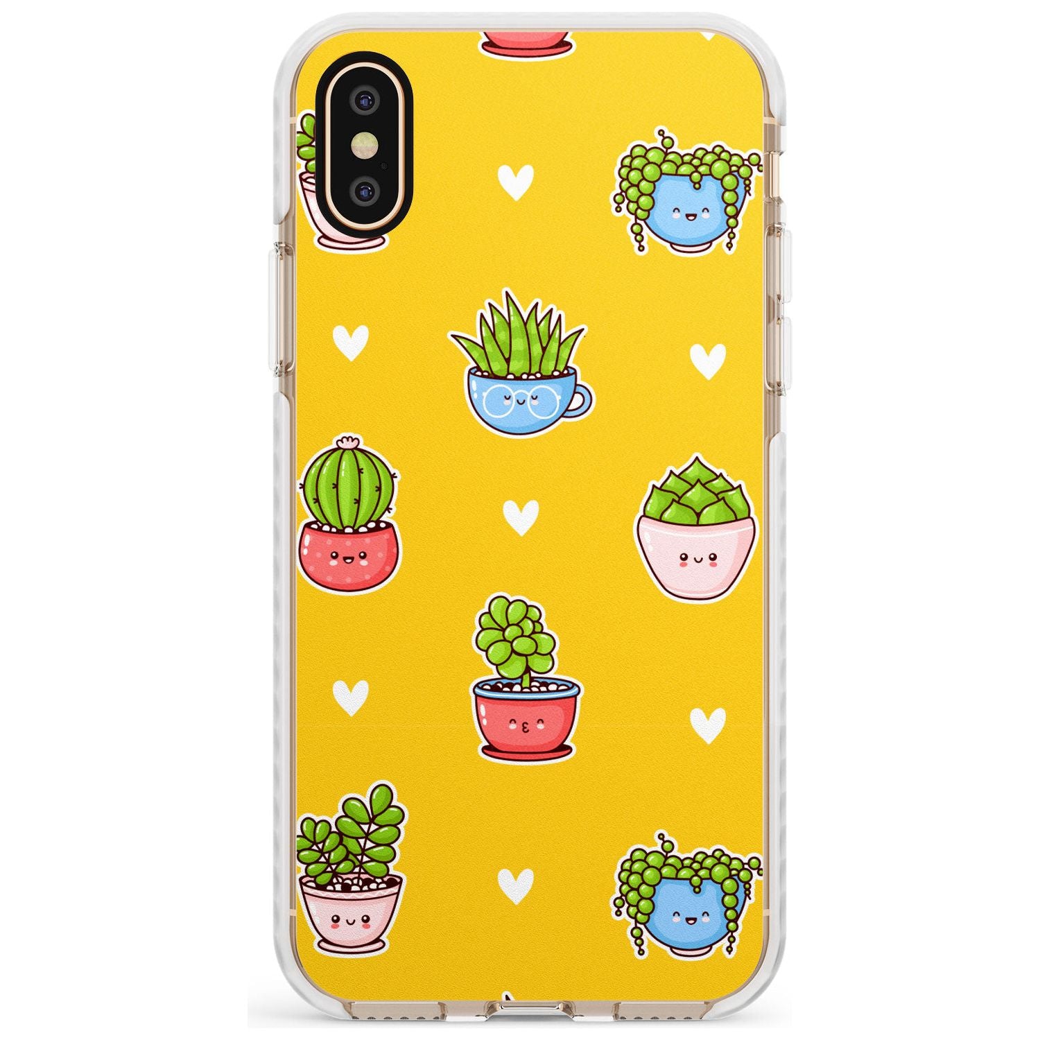 Plant Faces Kawaii Pattern Impact Phone Case for iPhone X XS Max XR