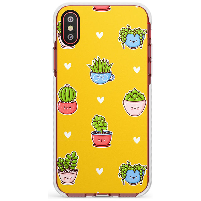 Plant Faces Kawaii Pattern Impact Phone Case for iPhone X XS Max XR