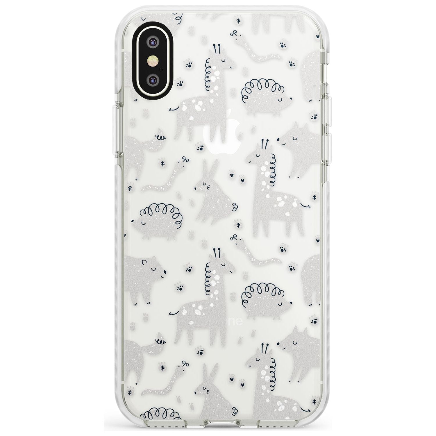 Adorable Mixed Animals Pattern (Clear) Impact Phone Case for iPhone X XS Max XR