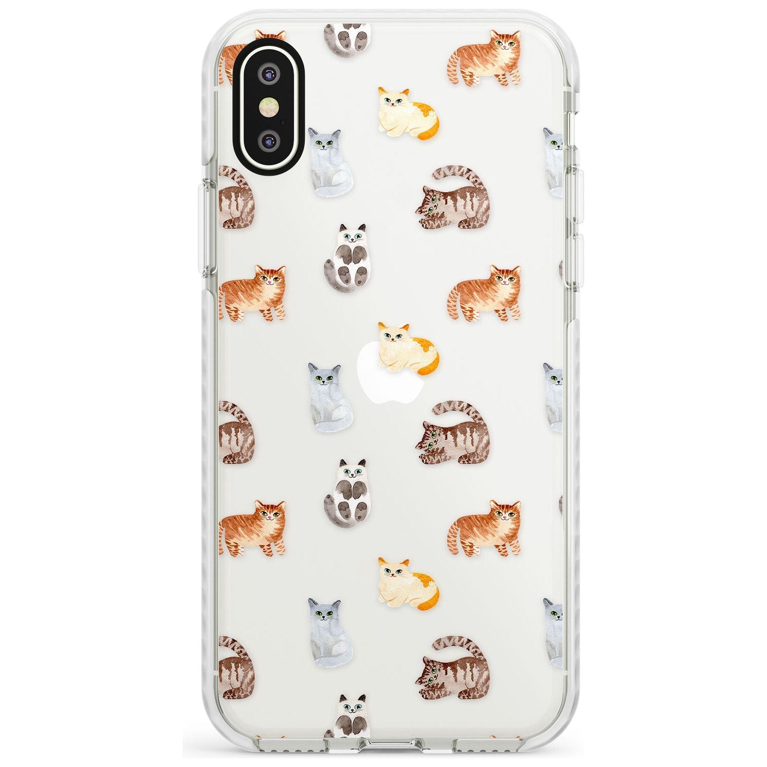 Cute Cat Pattern - Clear Slim TPU Phone Case Warehouse X XS Max XR