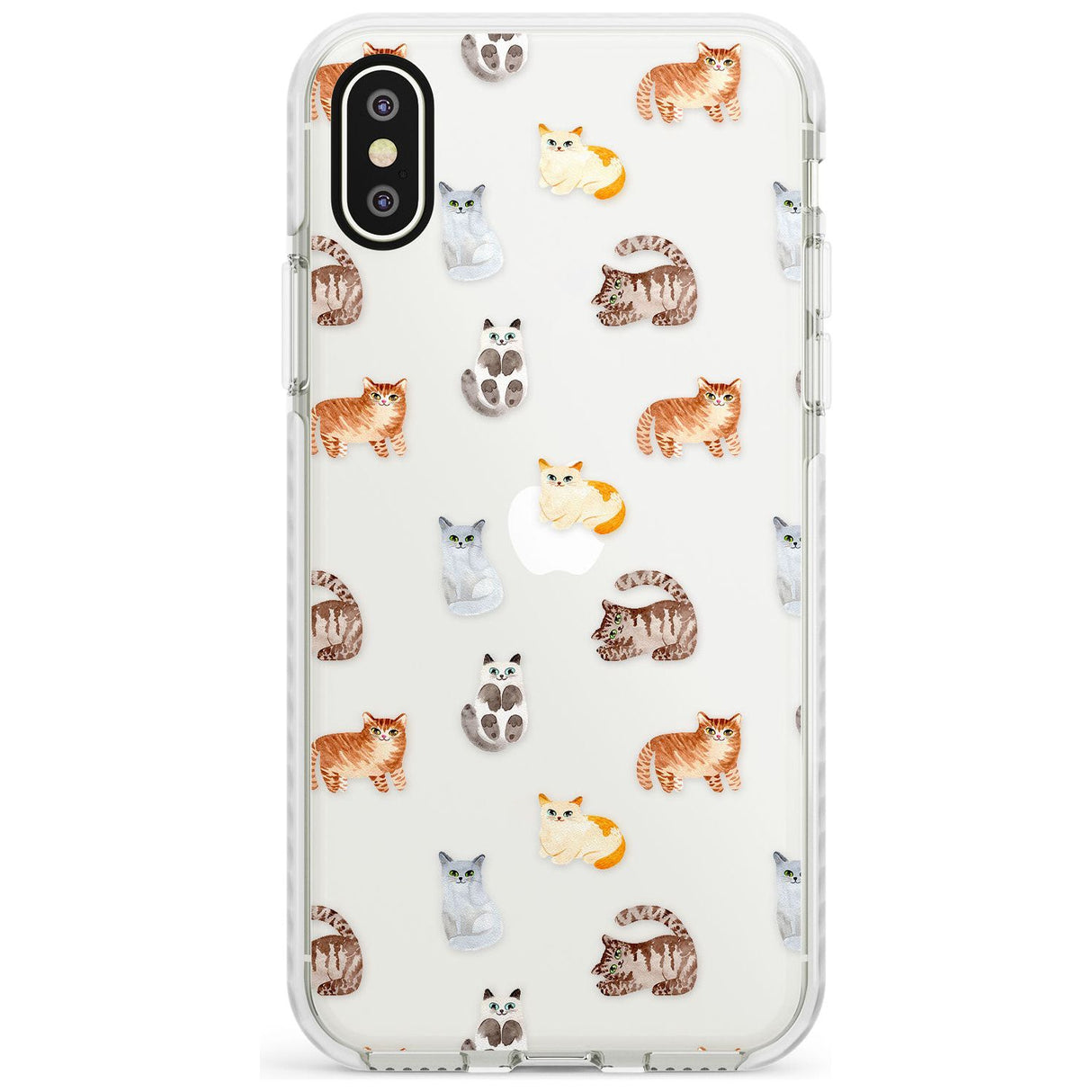 Cute Cat Pattern - Clear Slim TPU Phone Case Warehouse X XS Max XR