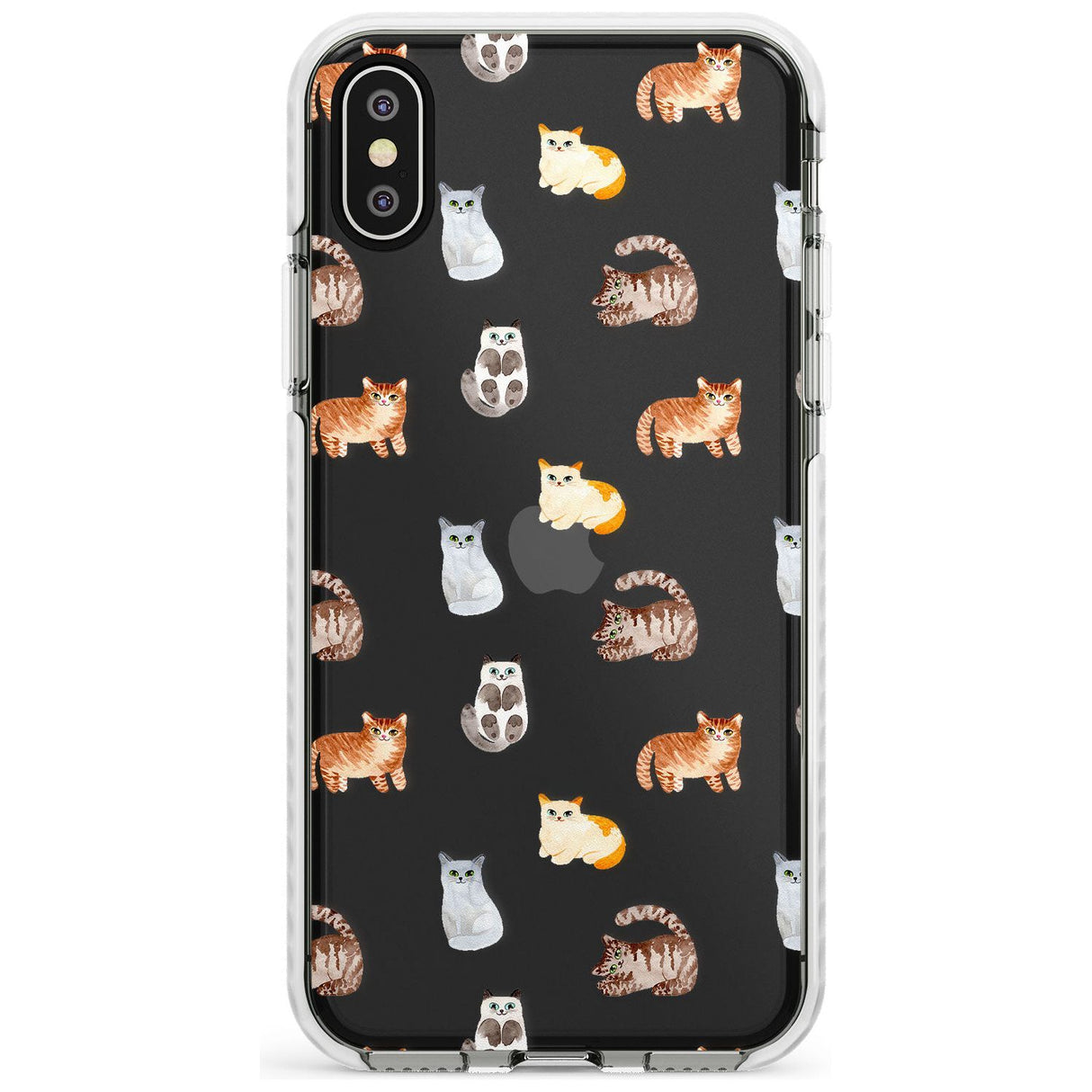 Cute Cat Pattern - Clear Slim TPU Phone Case Warehouse X XS Max XR