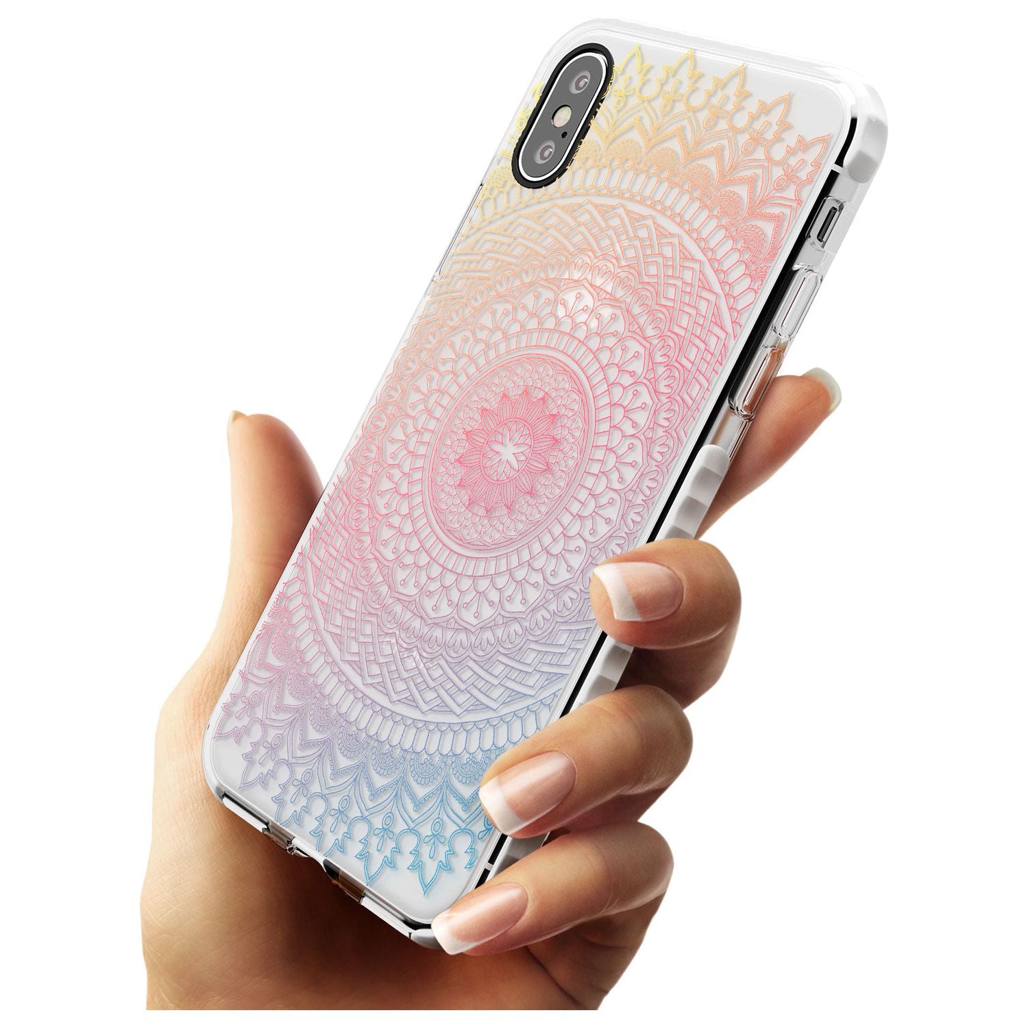 Large Rainbow Mandala Transparent Design Slim TPU Phone Case Warehouse X XS Max XR
