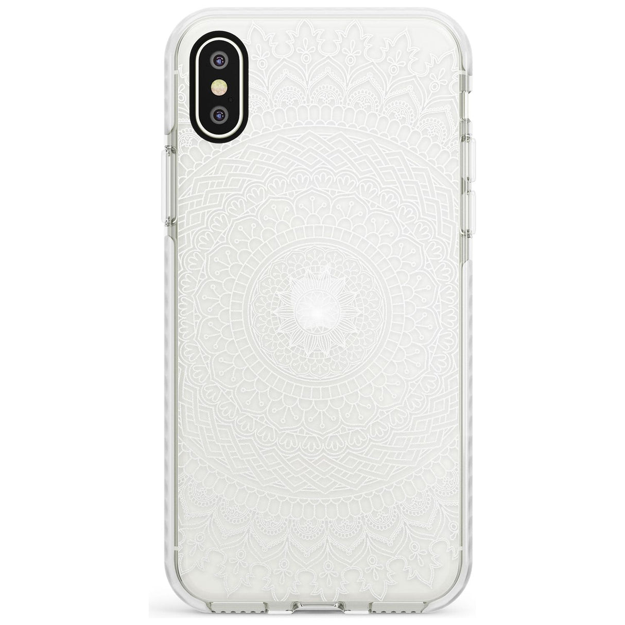 Large White Mandala Transparent Design Slim TPU Phone Case Warehouse X XS Max XR