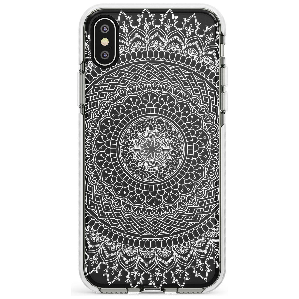 Large White Mandala Transparent Design Slim TPU Phone Case Warehouse X XS Max XR