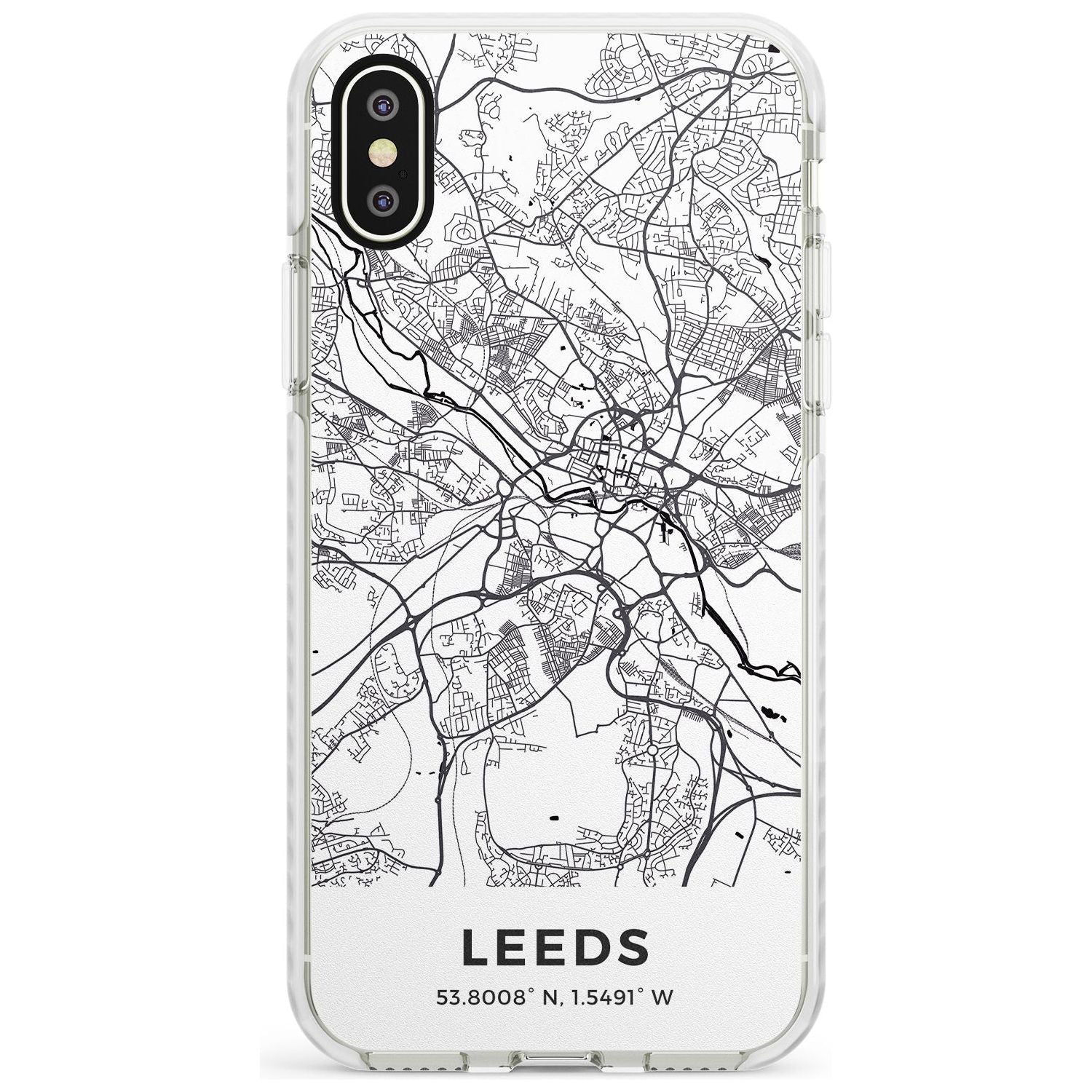 Map of Leeds, England Impact Phone Case for iPhone X XS Max XR