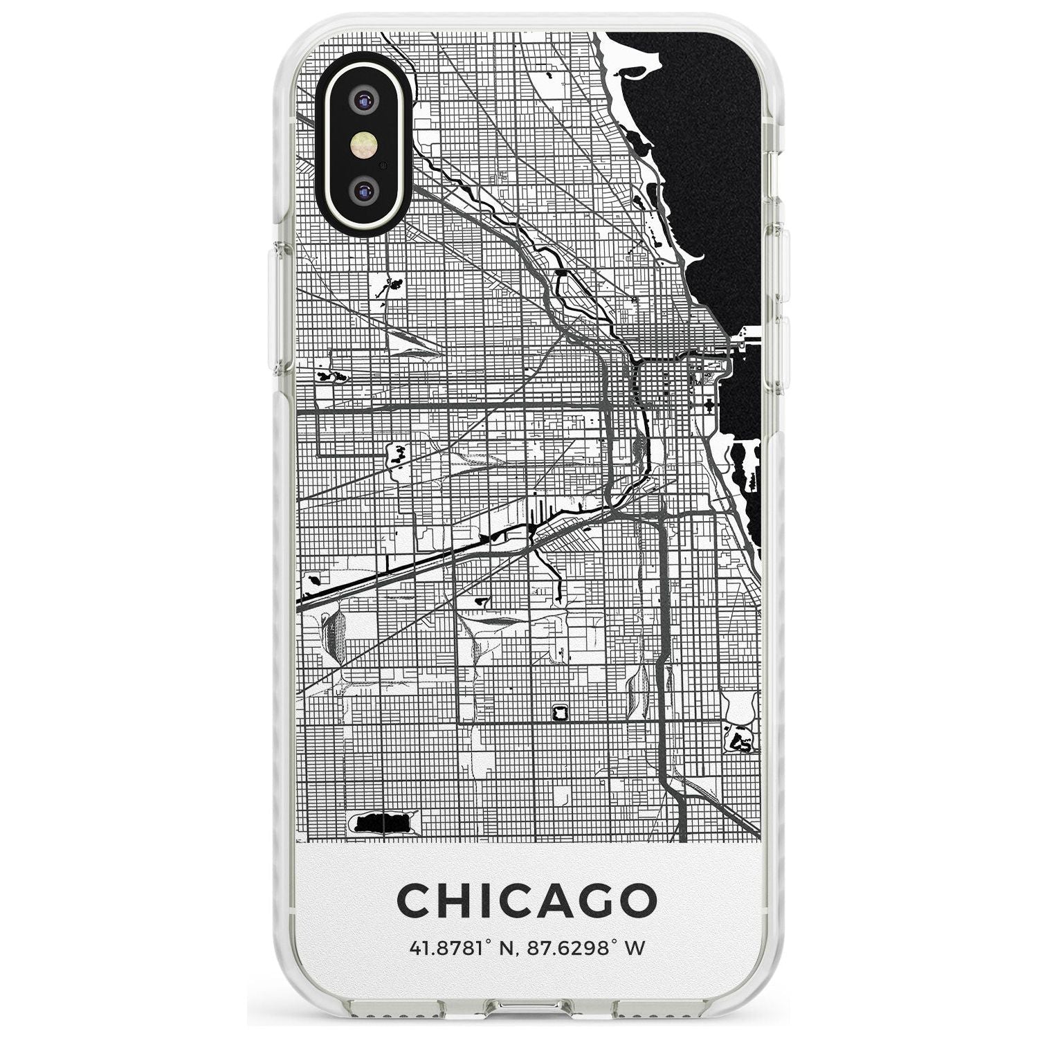 Map of Chicago, Illinois Impact Phone Case for iPhone X XS Max XR