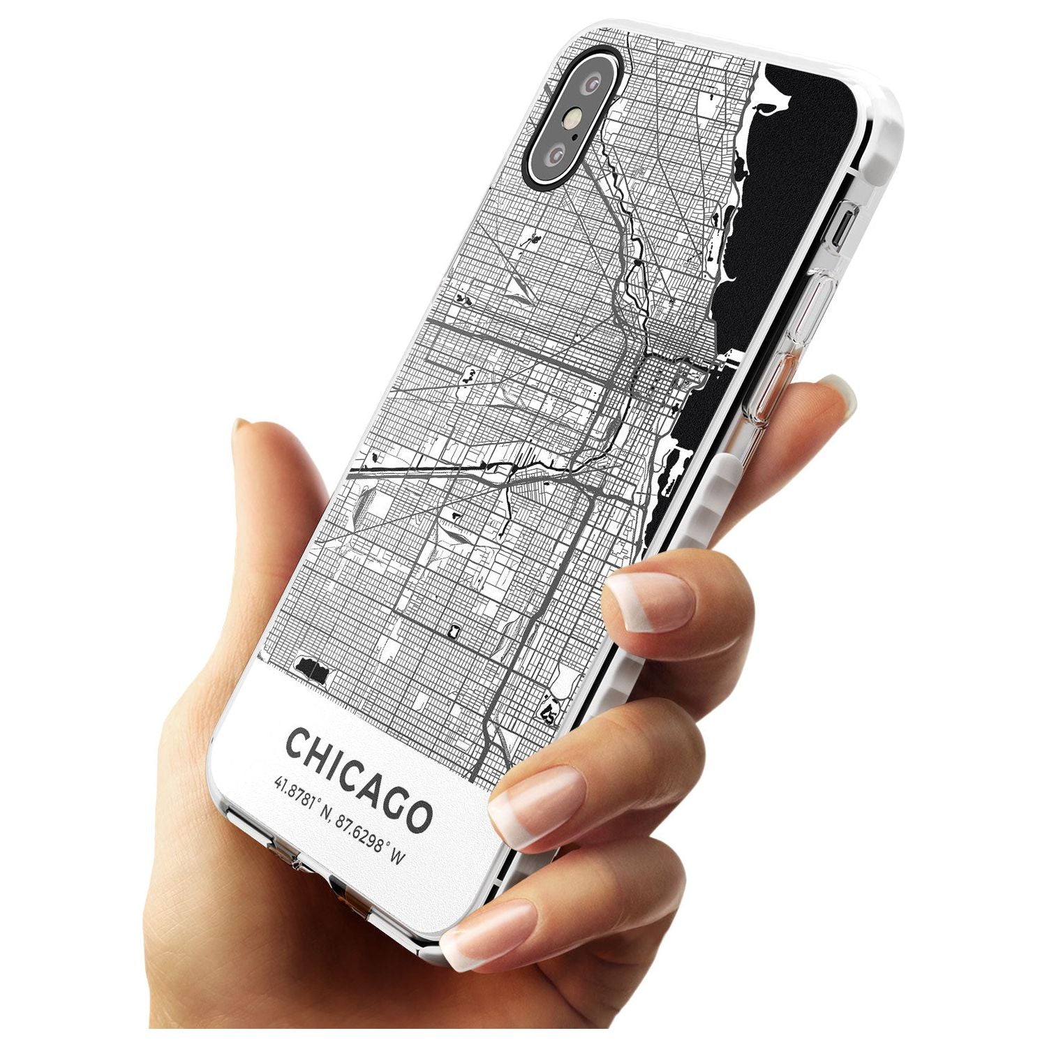 Map of Chicago, Illinois Impact Phone Case for iPhone X XS Max XR