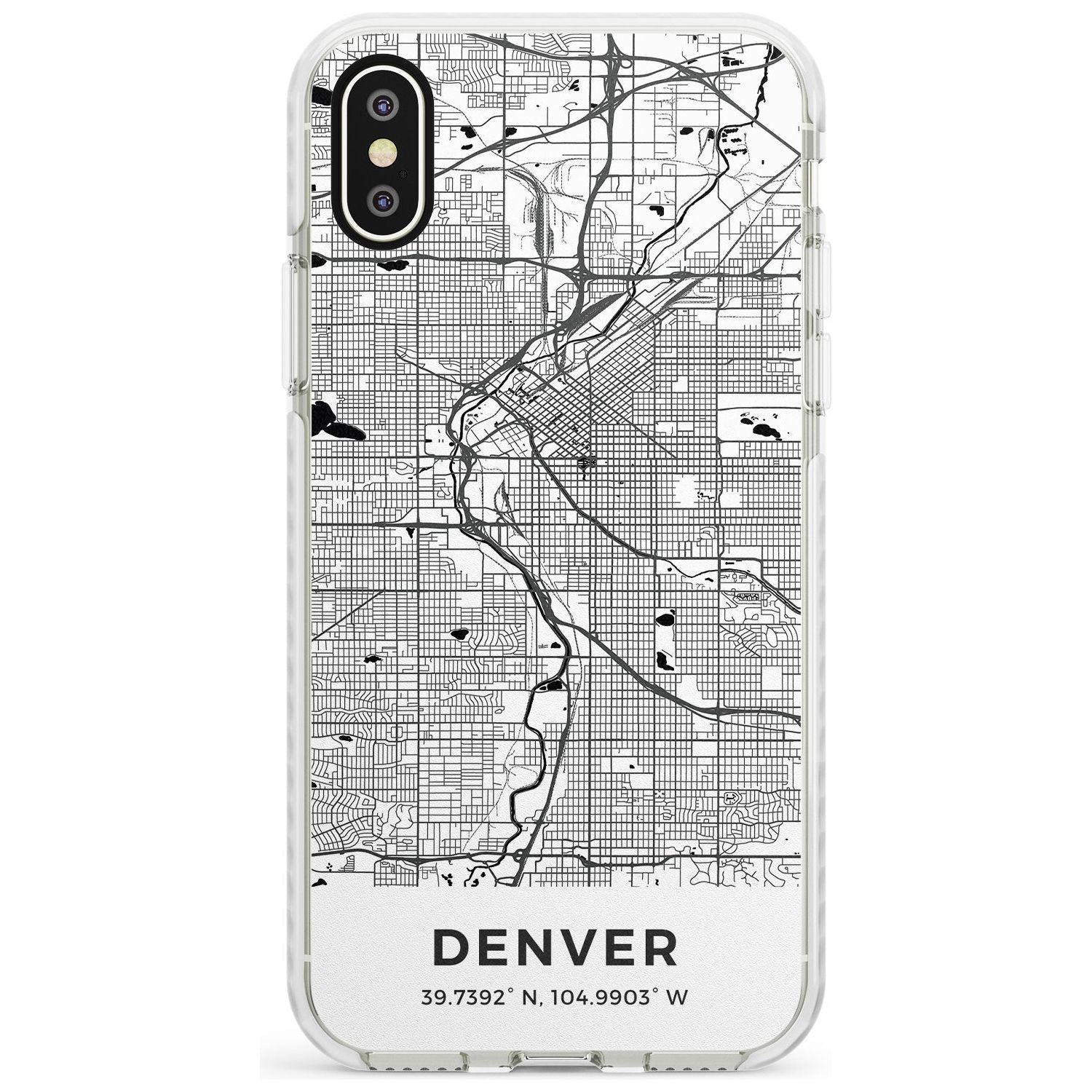 Map of Denver, Colorado Impact Phone Case for iPhone X XS Max XR